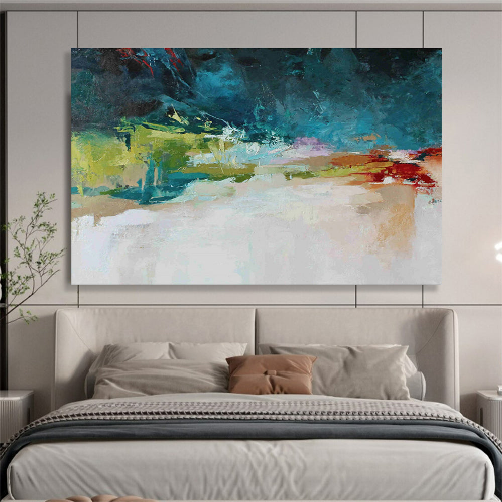 “Colorful Abstract Terrain” Abstract Acrylic Painting On Canvas DKH510