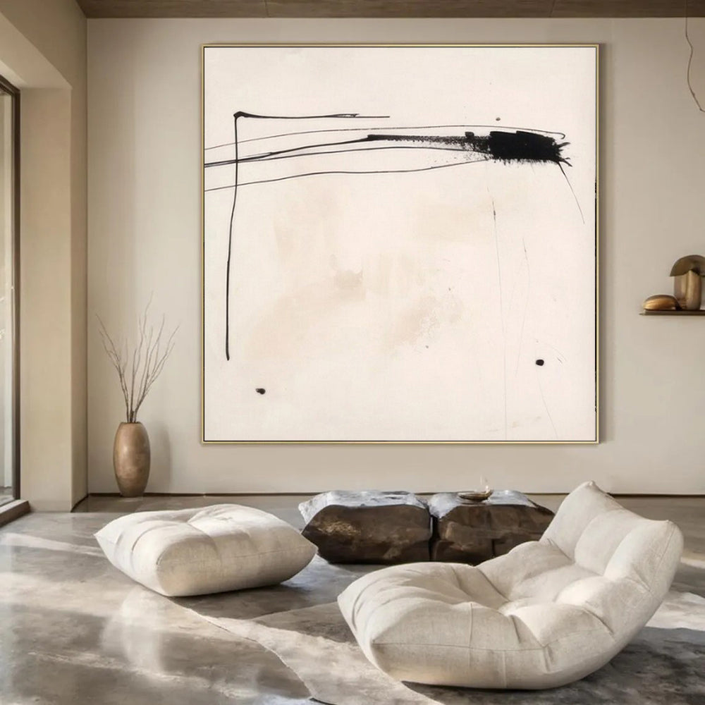 “Ink - Stroke Whisper” – Minimalist Abstract Art CT1030