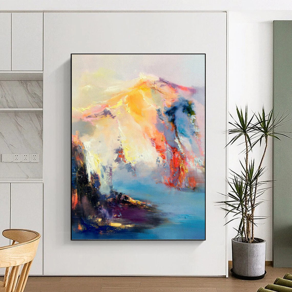 “Dreamy Mountain Abstraction” - Ethereal Landscape Painting On Canvas DKH1061