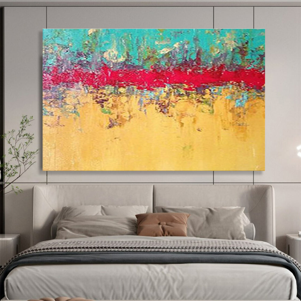 “Vibrant Color Strip Abstract” Abstract Expressionist Painting On Canvas DKH403