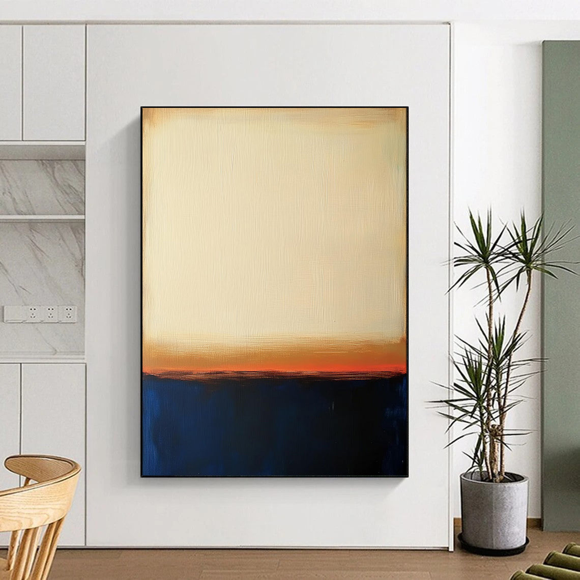 “Beige - Orange - Blue Gradient” - Minimalist Color Field Art CT1951