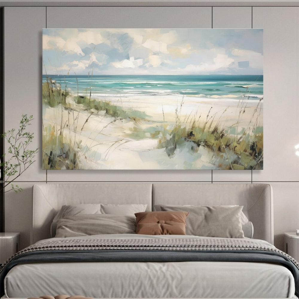 Coastal Breeze Soft Tones Beach Scene Painting On Canvas DKH171