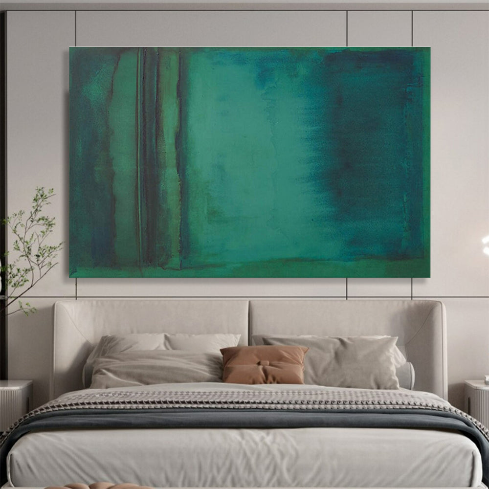 Teal - Green Abstract Layers - Abstract Color Field Painting On Canvas DKH615