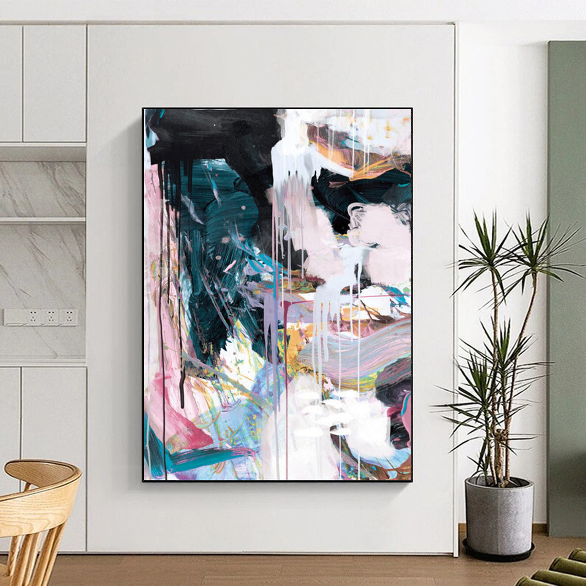 “Colorful Dripping Abstract” - Vivid Mixed - Color Dripping Painting On Canvas DTP191