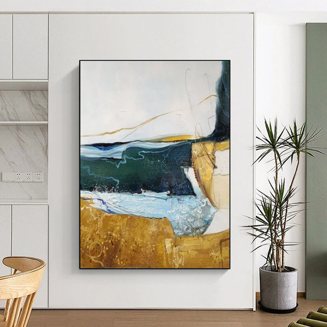 “Seascape - Inspired Abstract” - Abstract Painting On Canvas CT2337