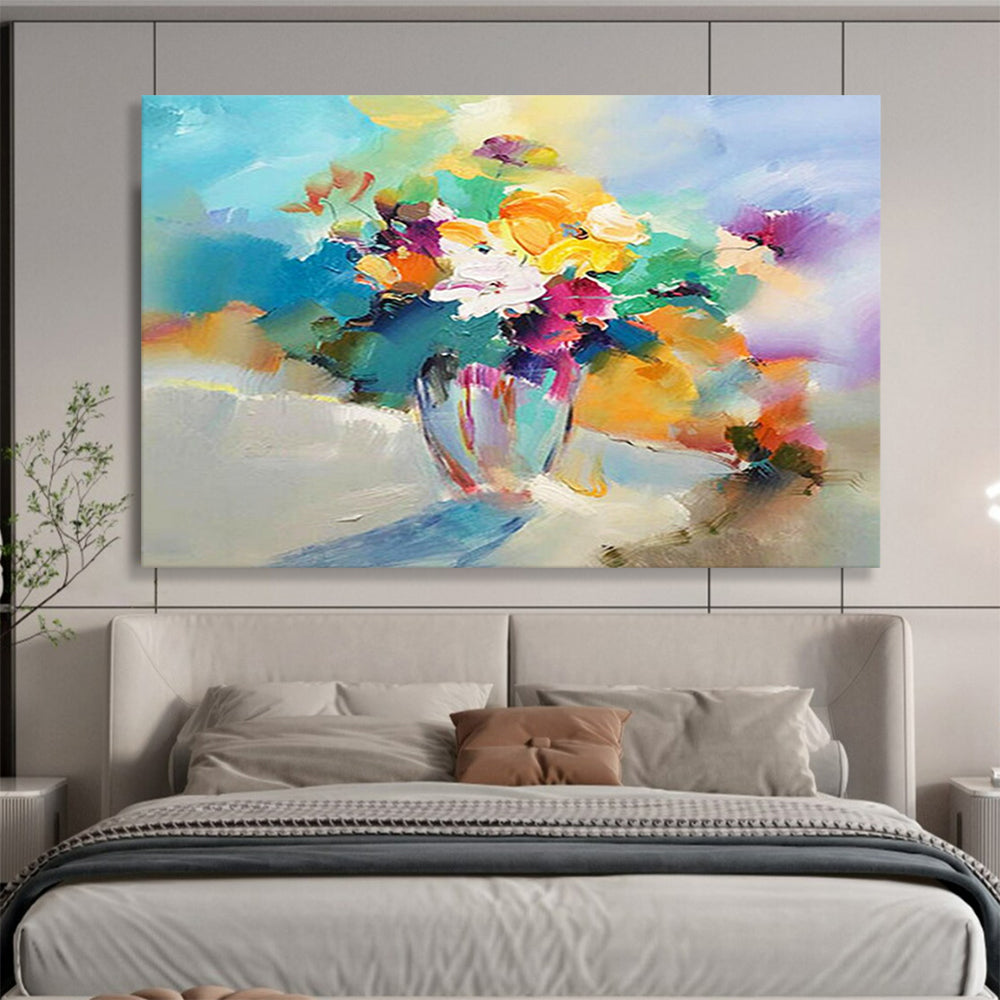 Colorful Flower Bouquet - Impressionist Still Life Painting On Canvas DLZ191