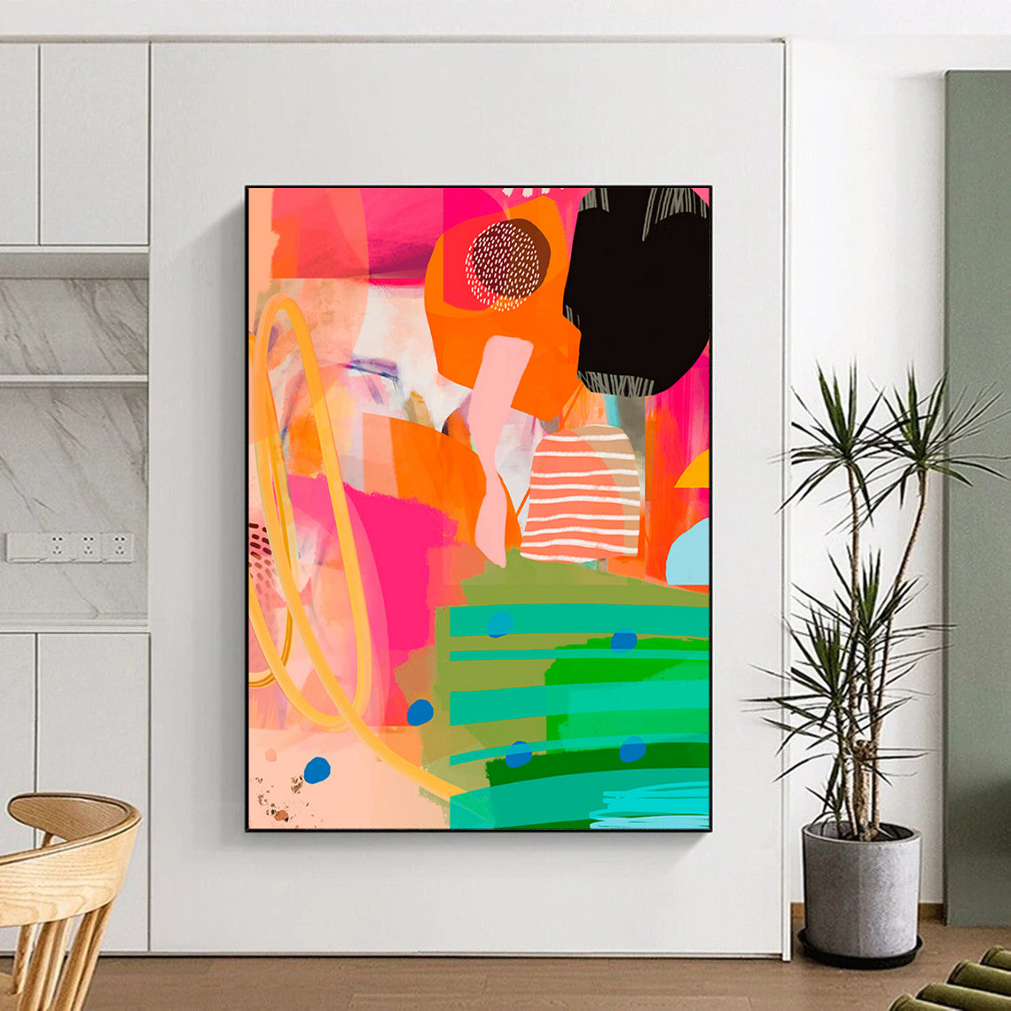 “Colorful Abstract Shapes” - Lively Abstract Art CT2010