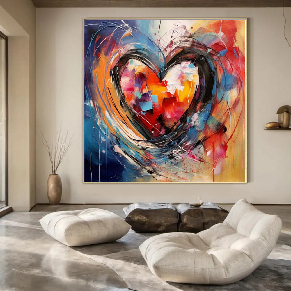 Colorful Heartburst - Abstract Expressionist Acrylic CT1273