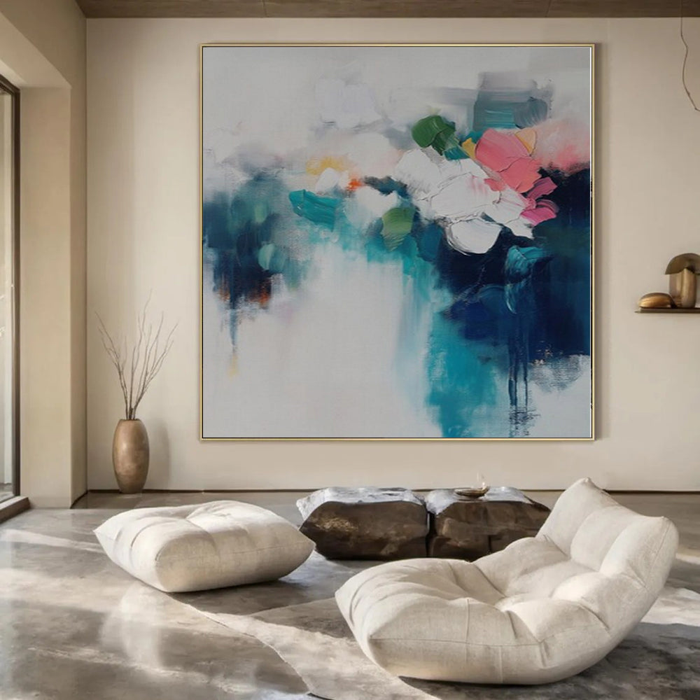 “Soft Colorful Flower Abstraction” – Abstract Still Life Painting CT1182