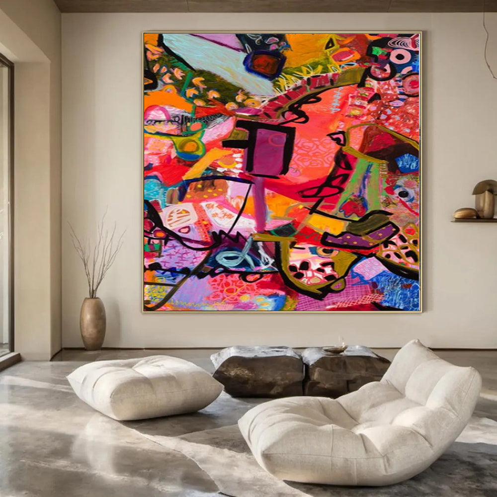 “Intense Colorful Abstract Details” – Abstract Expressionist Painting CT1170