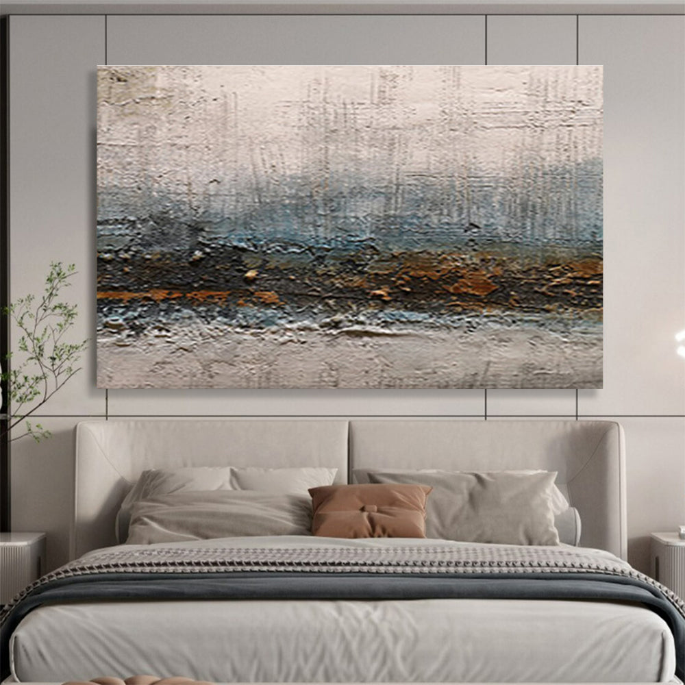 “Textured Neutral Tones” Abstract Mixed - Media Painting On Canvas DKH374