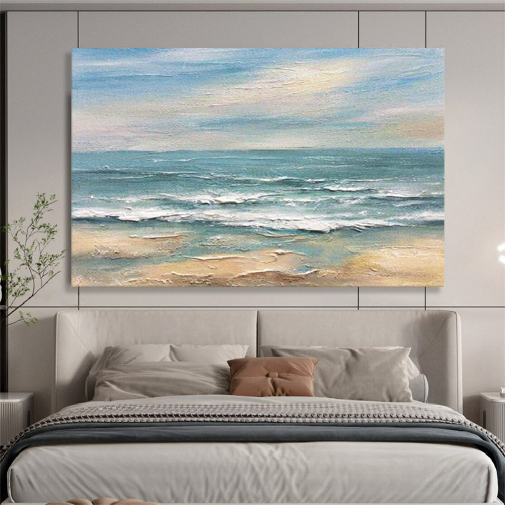 “Colorful Seaside View” Impressionist Seaside Painting On Canvas DKH530