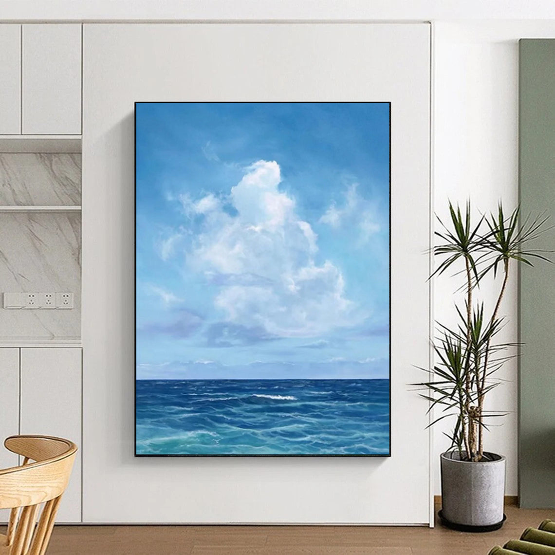 “Serene Sea & Sky” - Realist Maritime Oil on Canvas CT1890