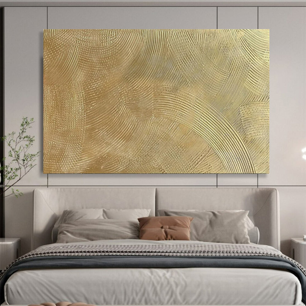 “Golden Waves” - Metallic gold; textured, flowing abstract patterns CT1523