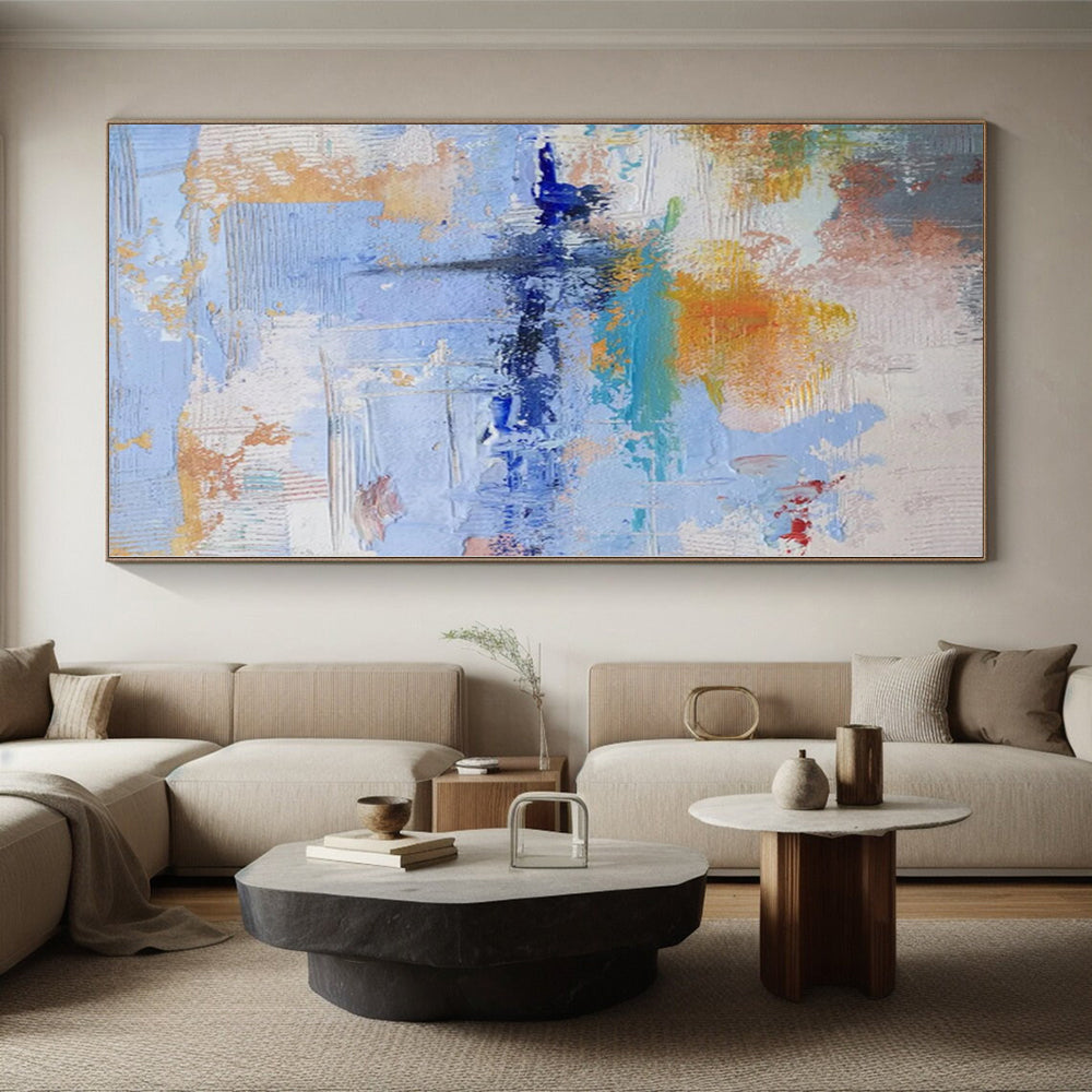 “Blue - Orange Abstract Impressions” Expressionistic Acrylic Art CT0224