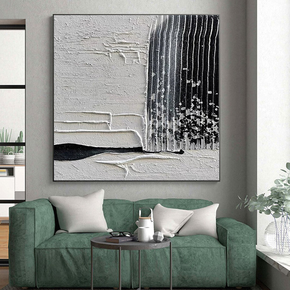 “Layered Gray - Black Textures” Abstract Acrylic Art CT0280