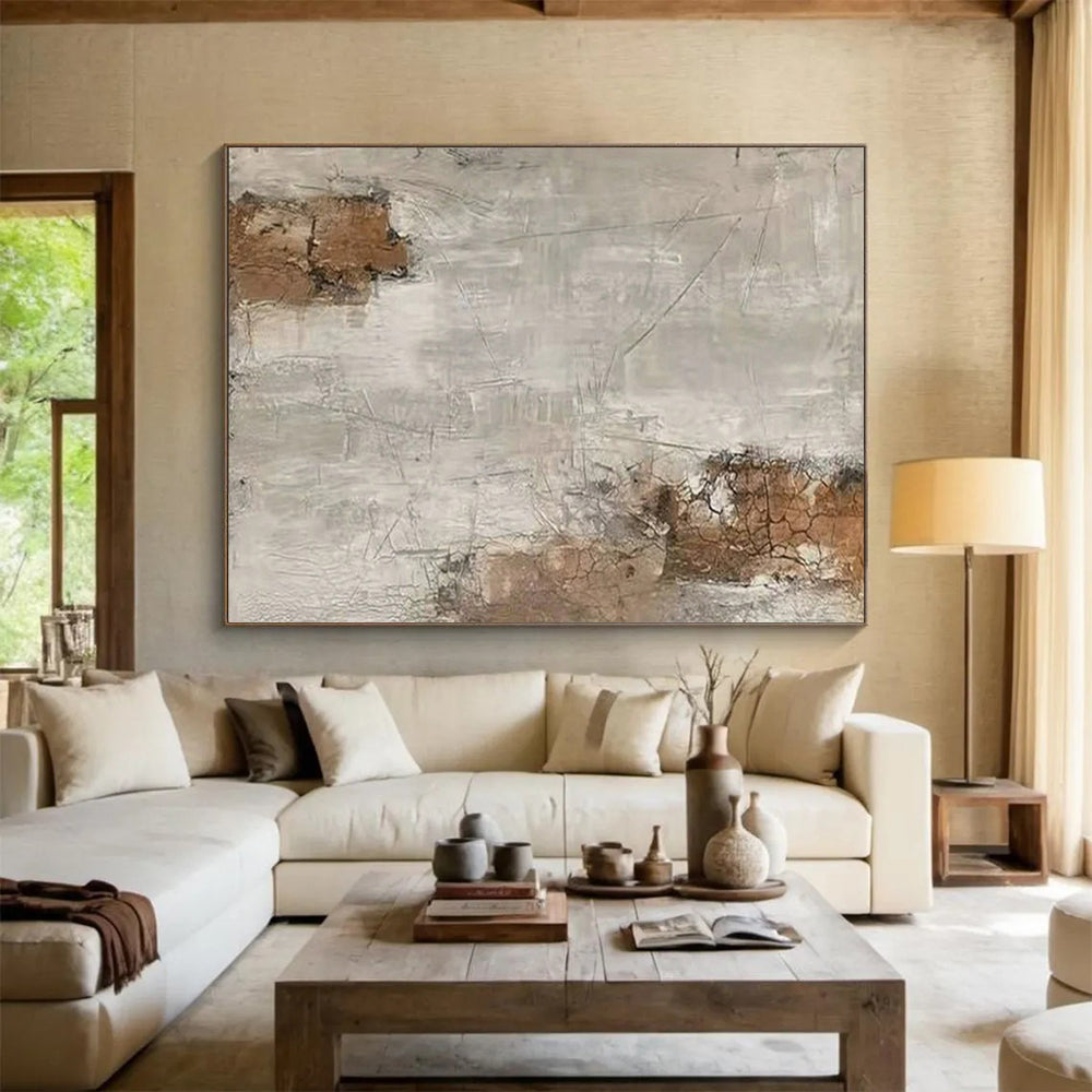 “Mottled Gray - Brown Abstract” - Grays, browns; uneven, cracked - texture abstraction CT1626