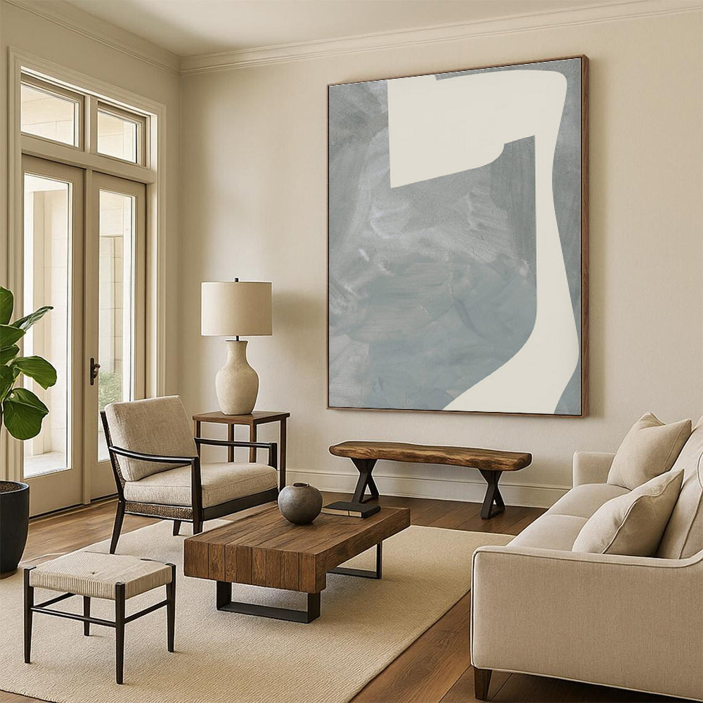 “Evolving Gray - Beige Forms” - Abstract Minimalist Art CT0437
