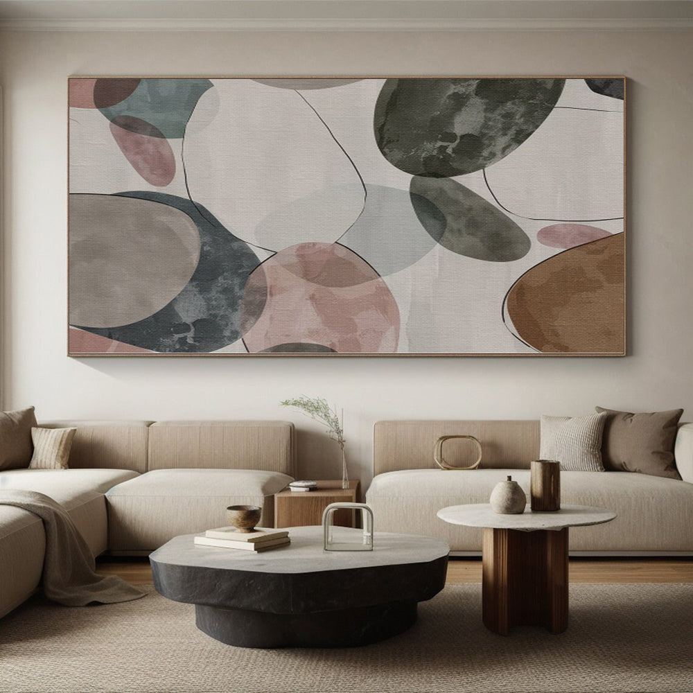 “Colorful Oval Shapes” Abstract Acrylic Art CT0268