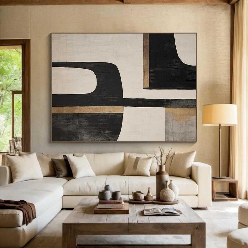 “Mid - Century Geometric Balance” – Abstract Acrylic Painting CT1734