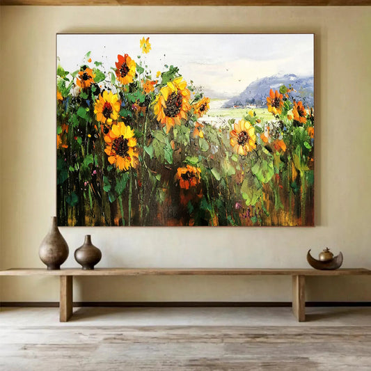 “Sunflower Field” – Impressionistic Landscape Oil Painting CT1760
