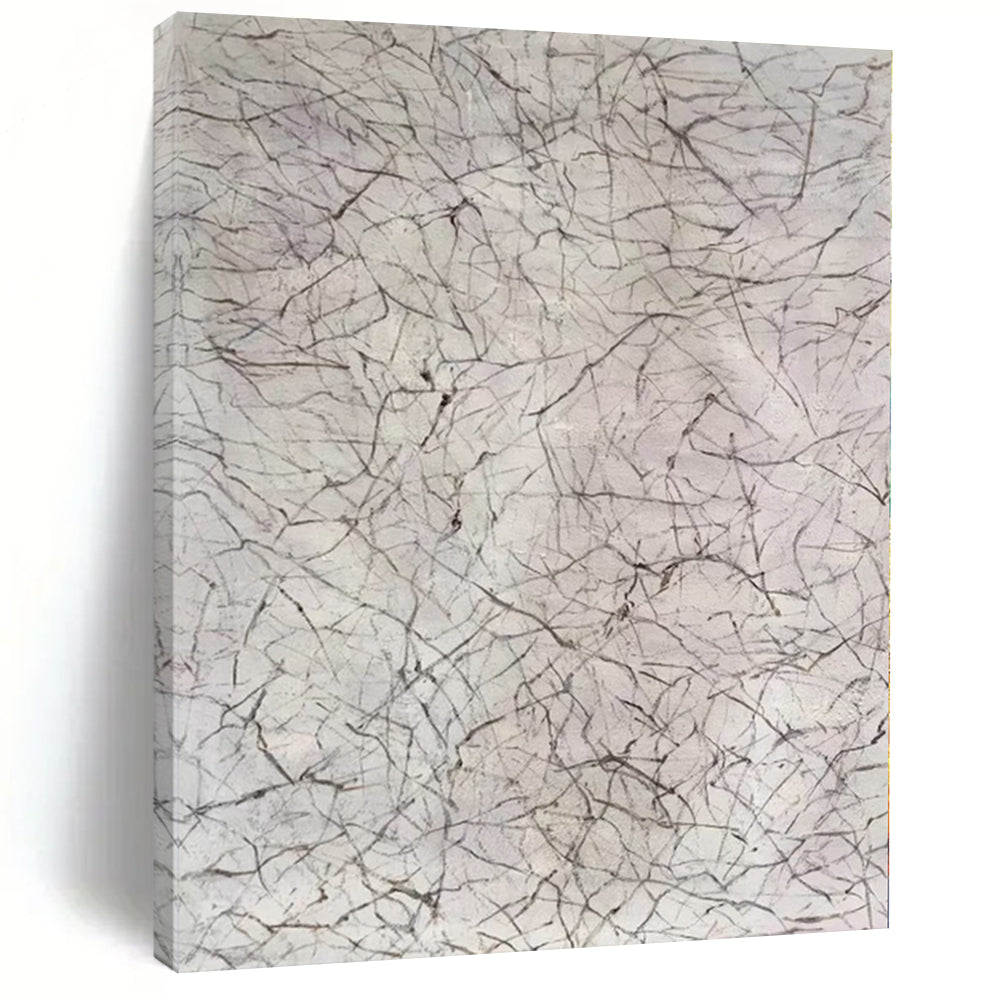 “Minimalist Gray Line Web” Abstract Acrylic Art CT0306