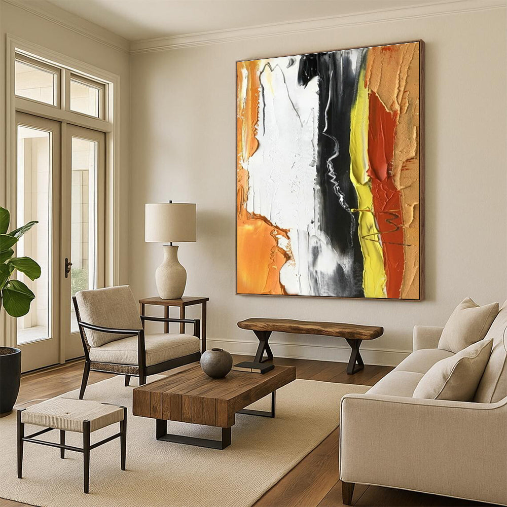 “Colorful Textured Strokes on White”,Abstract Expressionist Art CT0612
