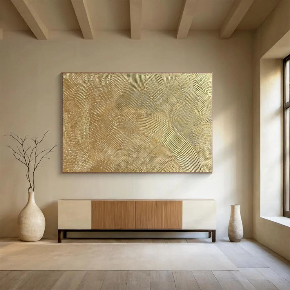 “Golden Waves” - Metallic gold; textured, flowing abstract patterns CT1523
