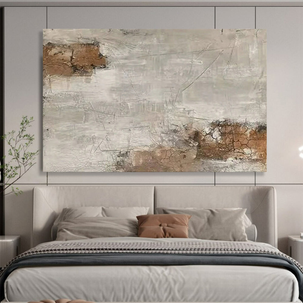“Mottled Gray - Brown Abstract” - Grays, browns; uneven, cracked - texture abstraction CT1626
