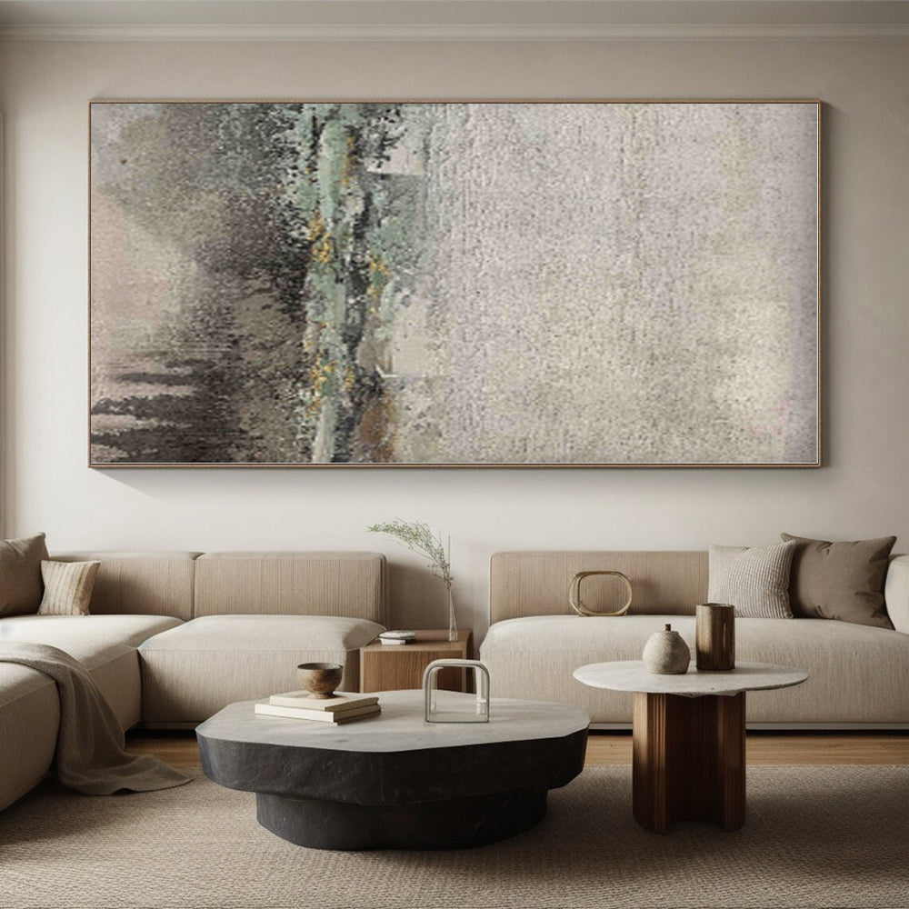 “Misty Grey Landscape”,Impressionistic Abstract Oil Painting CT0565