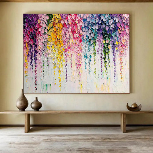 “Colorful Dripping Circles” – Abstract Expressionist Acrylic Painting CT1768