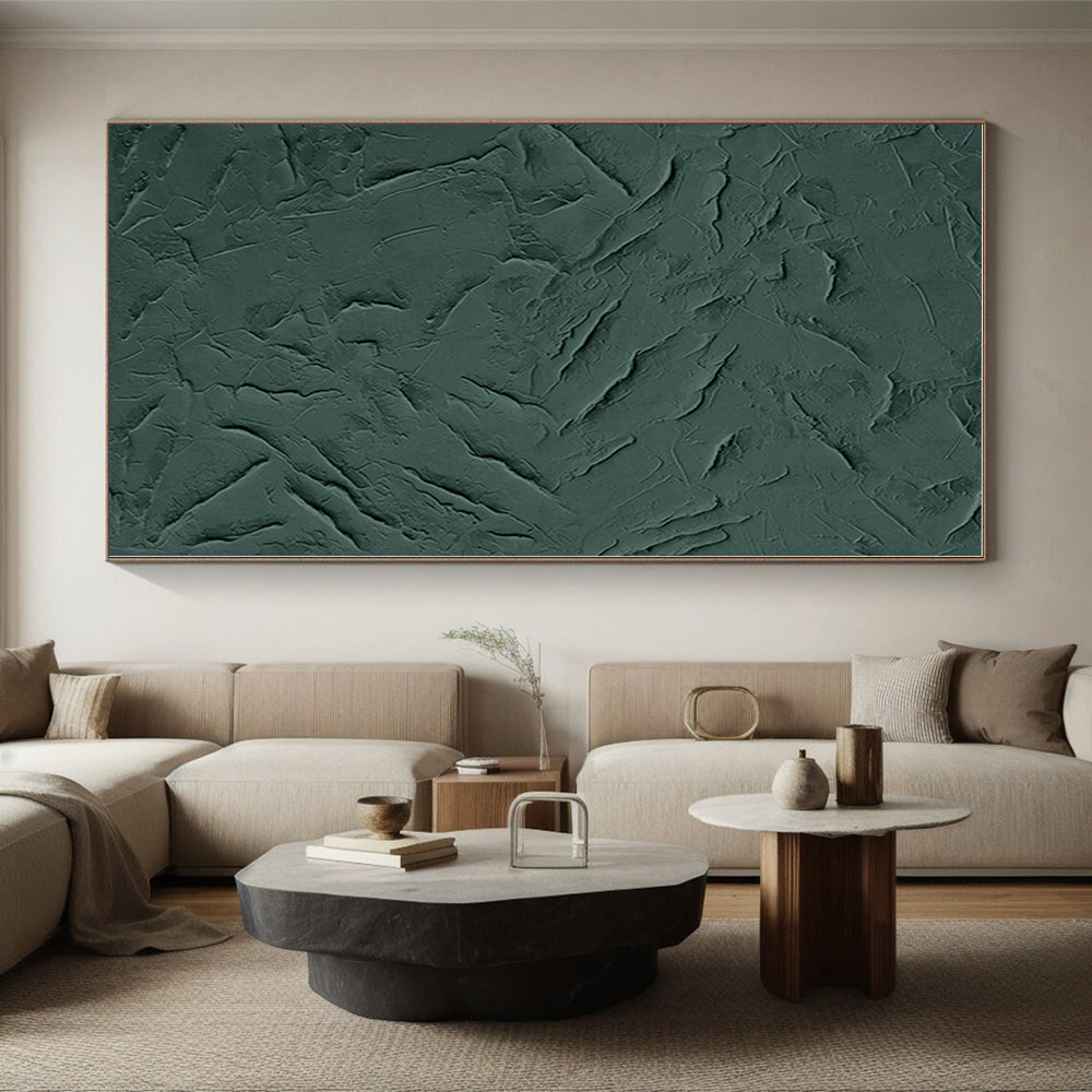 “Dark Green Textured Surface” - Abstract Minimalist Art CT0430