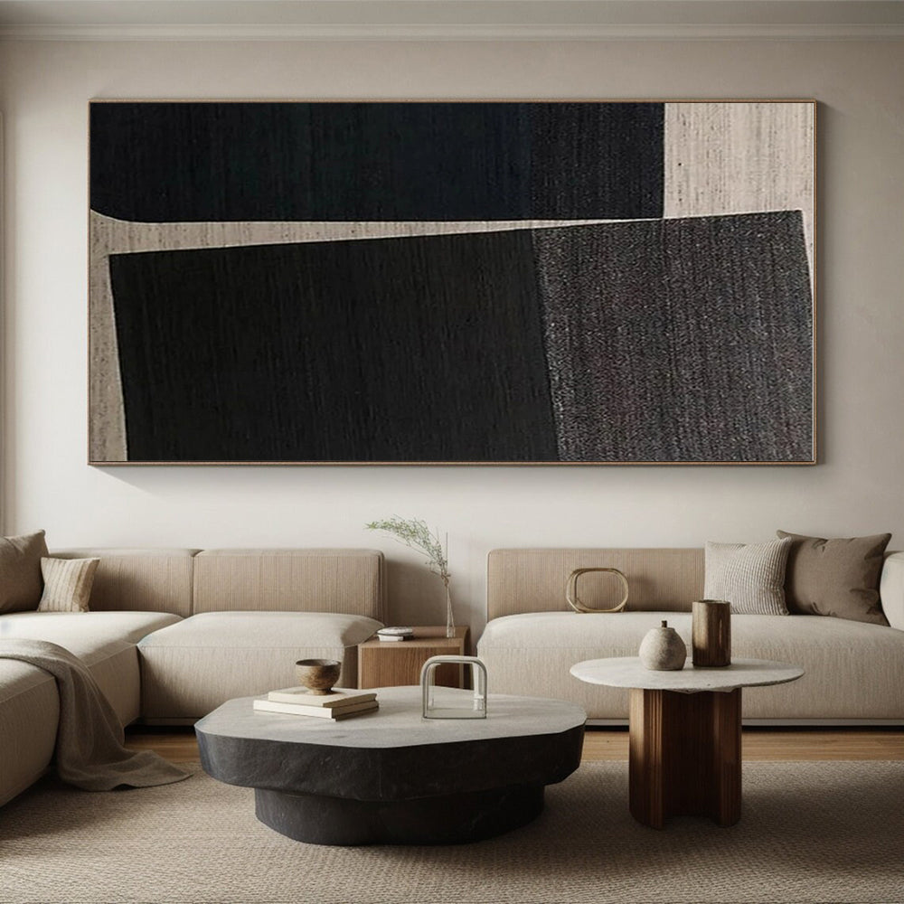“Black - Brown Geometric Collage”,Minimalist Style CT0660