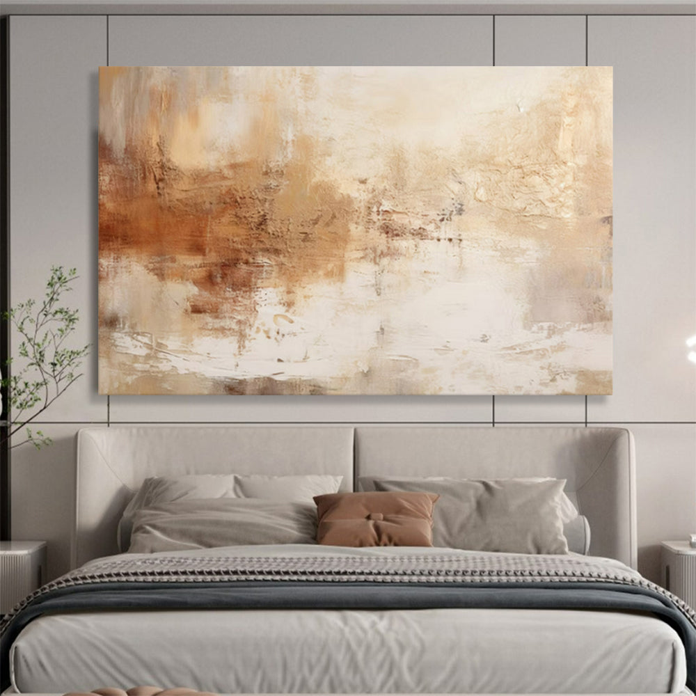 “Beige - Brown Textured Harmony” – Abstract Acrylic Painting CT1723