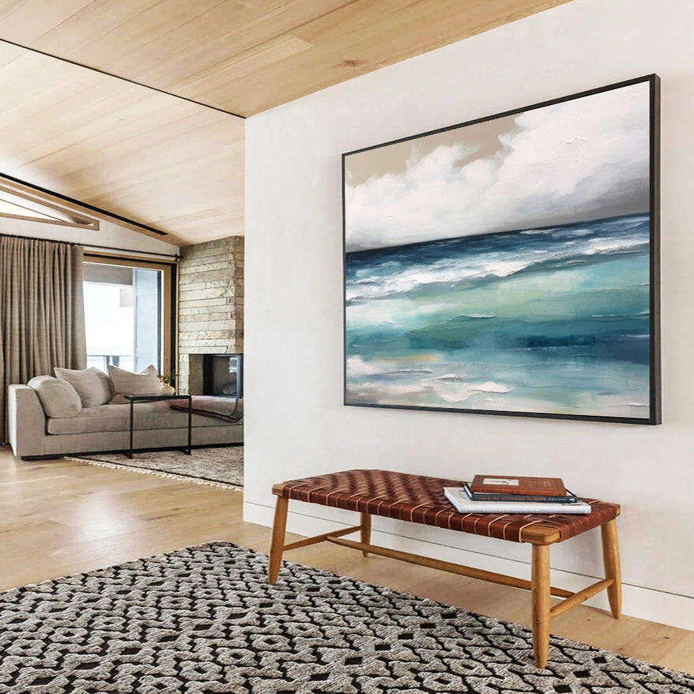 “Textured Sea” - A textured seascape with layered blues and whites CT1641