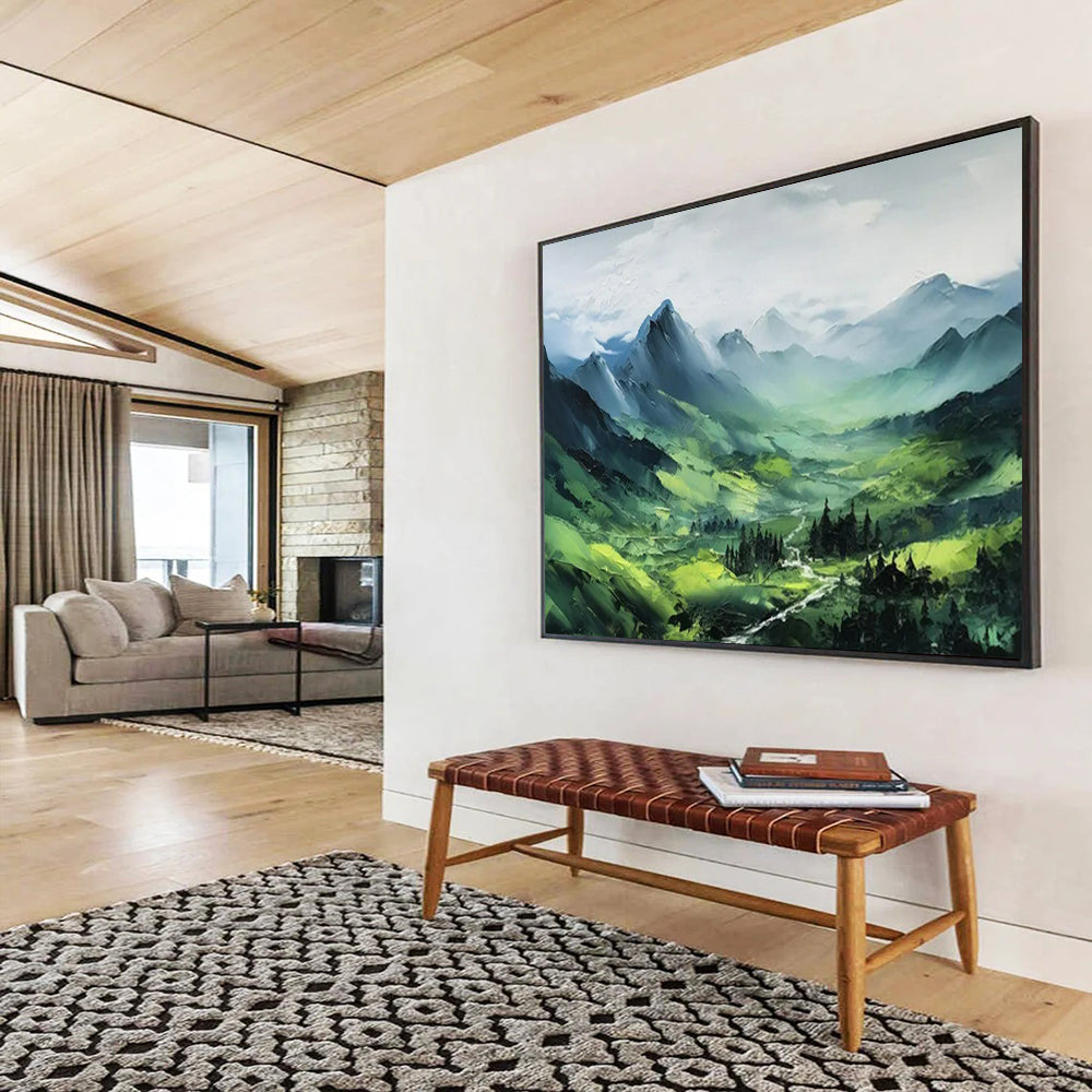 “Green Mountain Valley” – Impressionistic Landscape Oil Painting CT1770