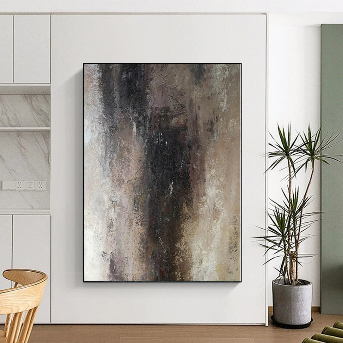 “Neutral Tones Abstract Gradient”,Subtle - Toned Abstract Painting CT0367