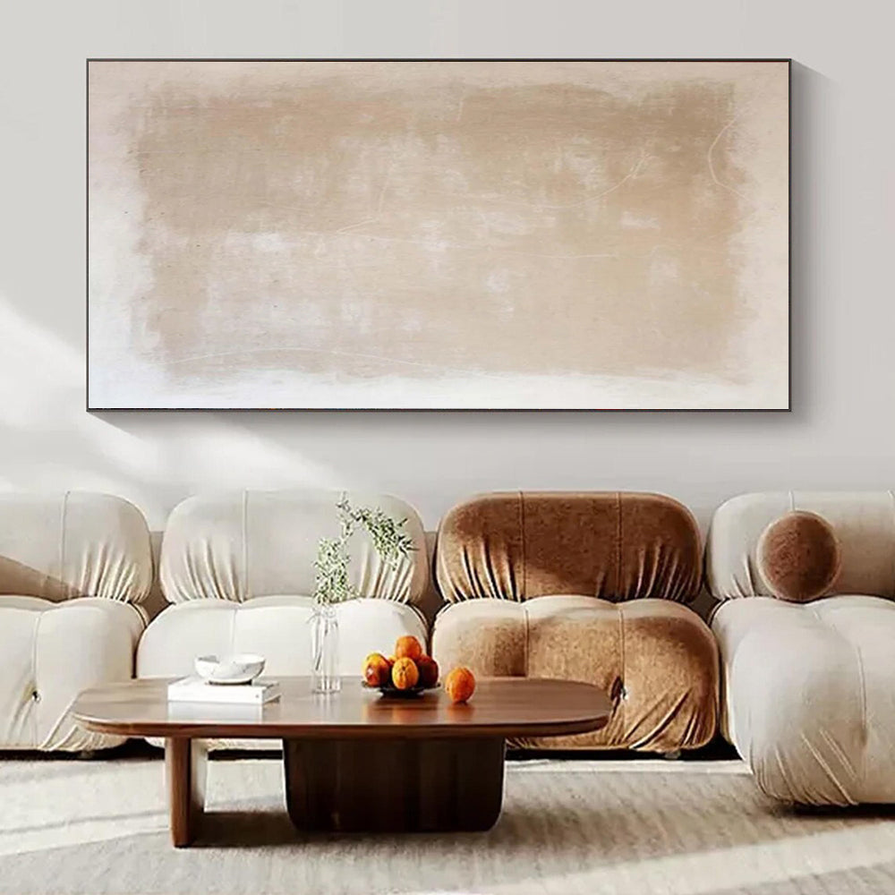 “Soft Beige Textured Simplicity” Abstract Acrylic Work CT0133