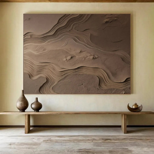 “Sand Dune Waves” - Beige, brown; intricate, flowing sand - like patterns CT1570