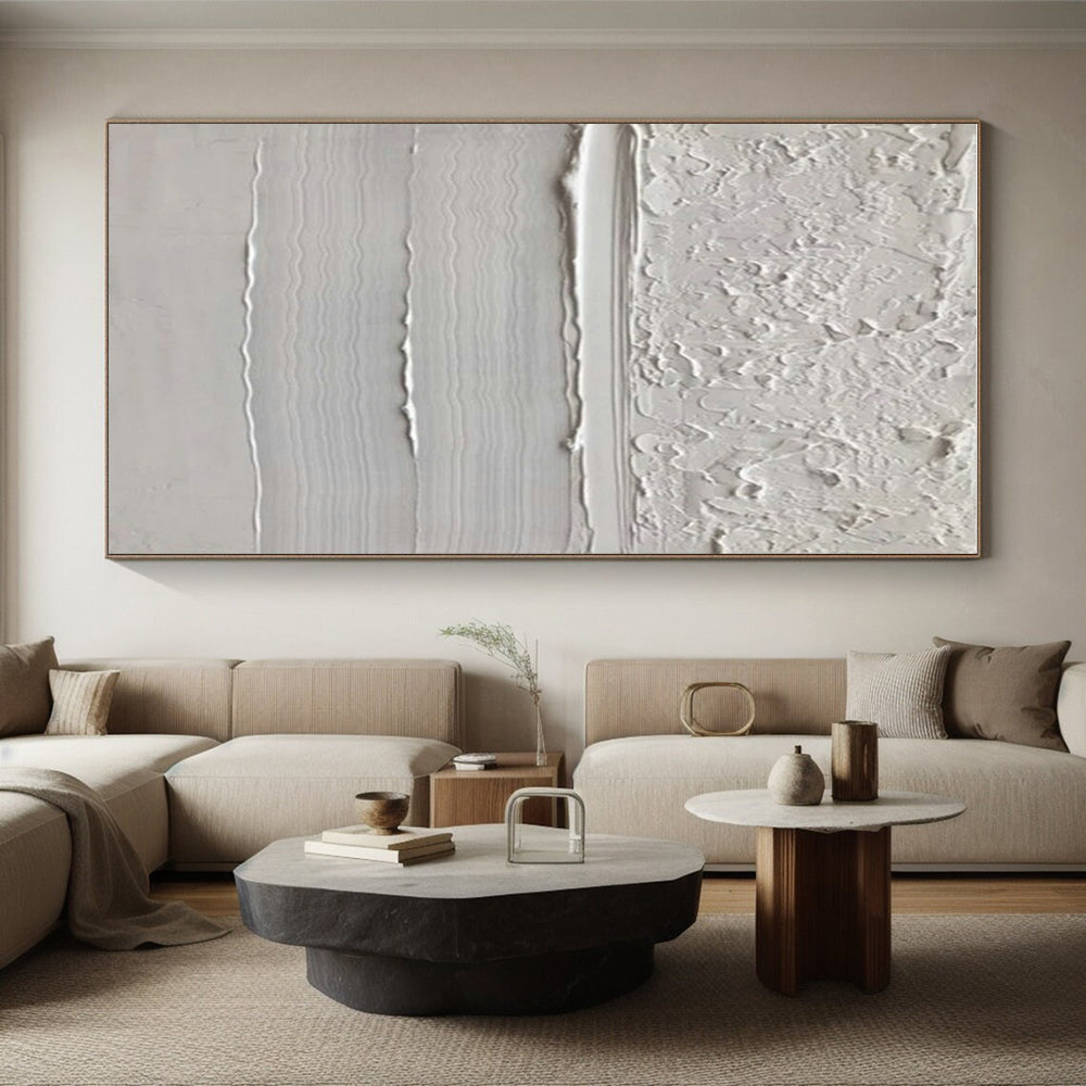 “White Textured Minimalist Art”,Abstract Minimalist Art CT0611