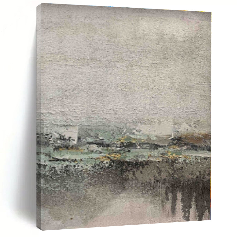 “Misty Grey Landscape”,Impressionistic Abstract Oil Painting CT0565