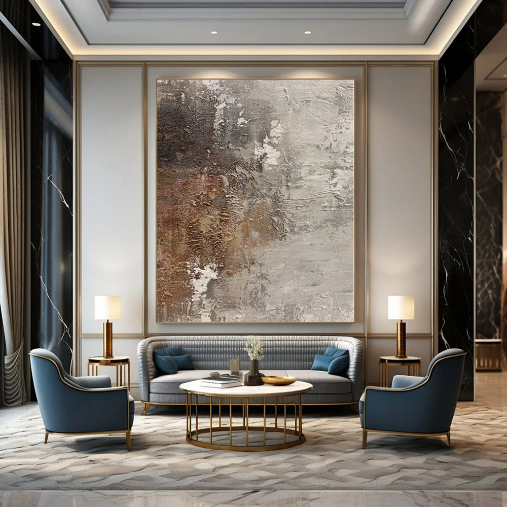 Large-Scale Custom Hand-Painted Abstract Canvas for Dining Room & Hotel Corridors