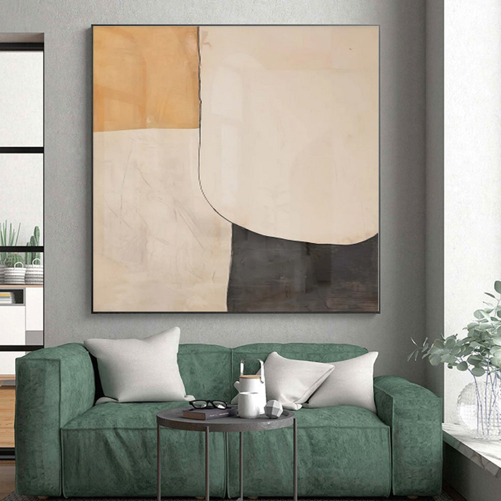 “Beige - Gray Abstract Shapes” - Abstract Minimalist Art CT0453