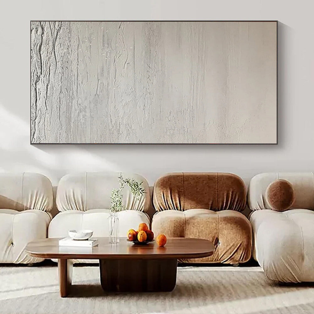 “Soft Gray Textured Serenity” Abstract Acrylic Art CT0124