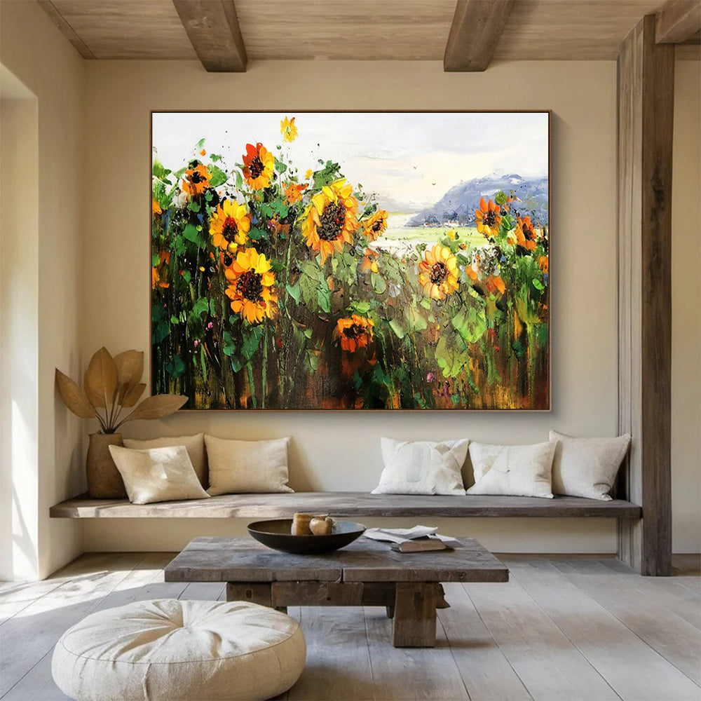 “Sunflower Field” – Impressionistic Landscape Oil Painting CT1760