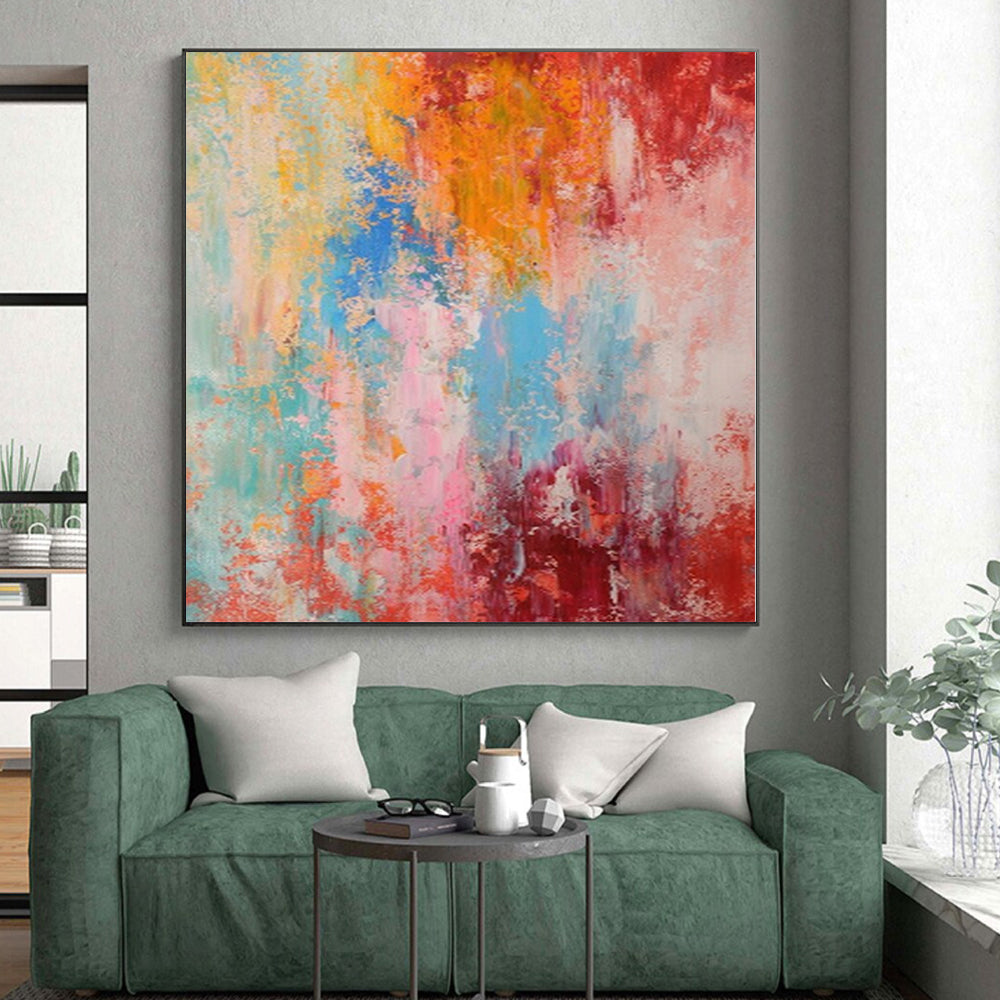 “Color Explosion Abstraction” - Abstract Art with Multicolored, Textured Patches CT0030