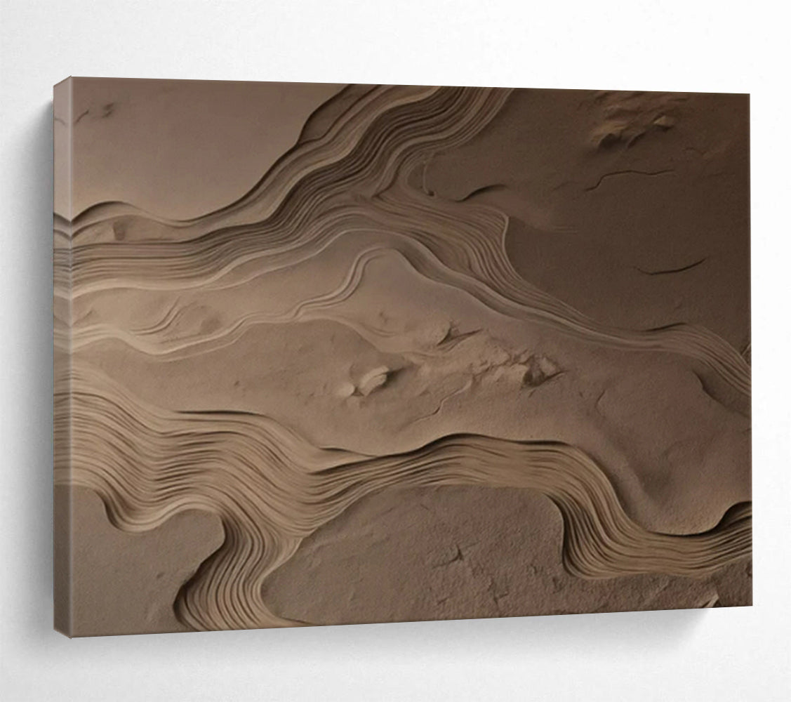 “Sand Dune Waves” - Beige, brown; intricate, flowing sand - like patterns CT1570