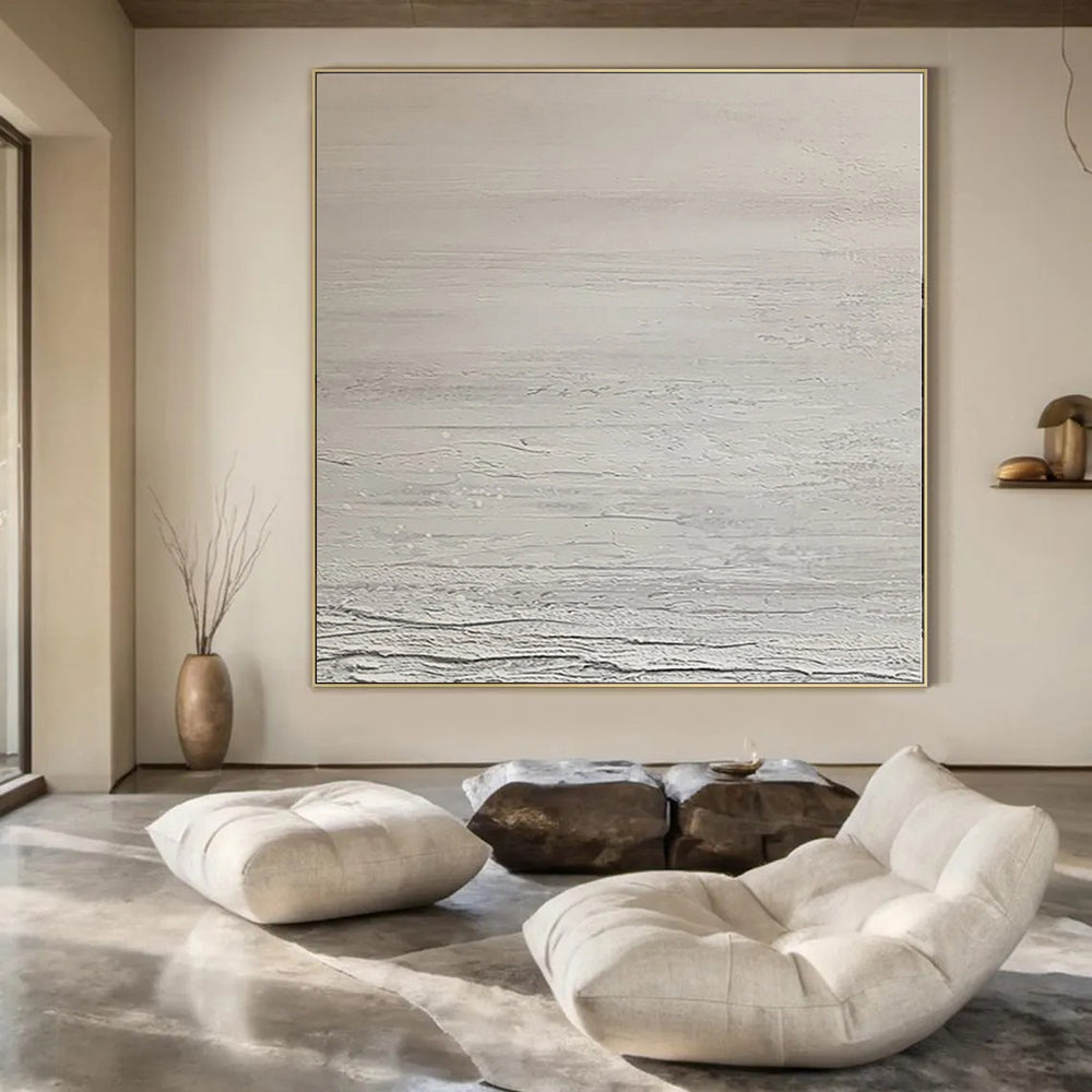 “Soft Gray Textured Serenity” Abstract Acrylic Art CT0124