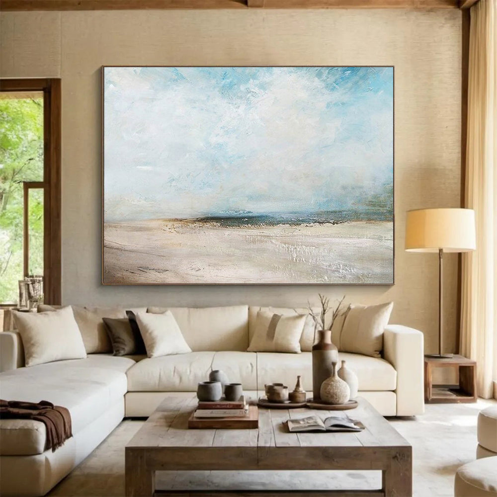 Abstract beach scene with a vast sky and a distant shore CT1670
