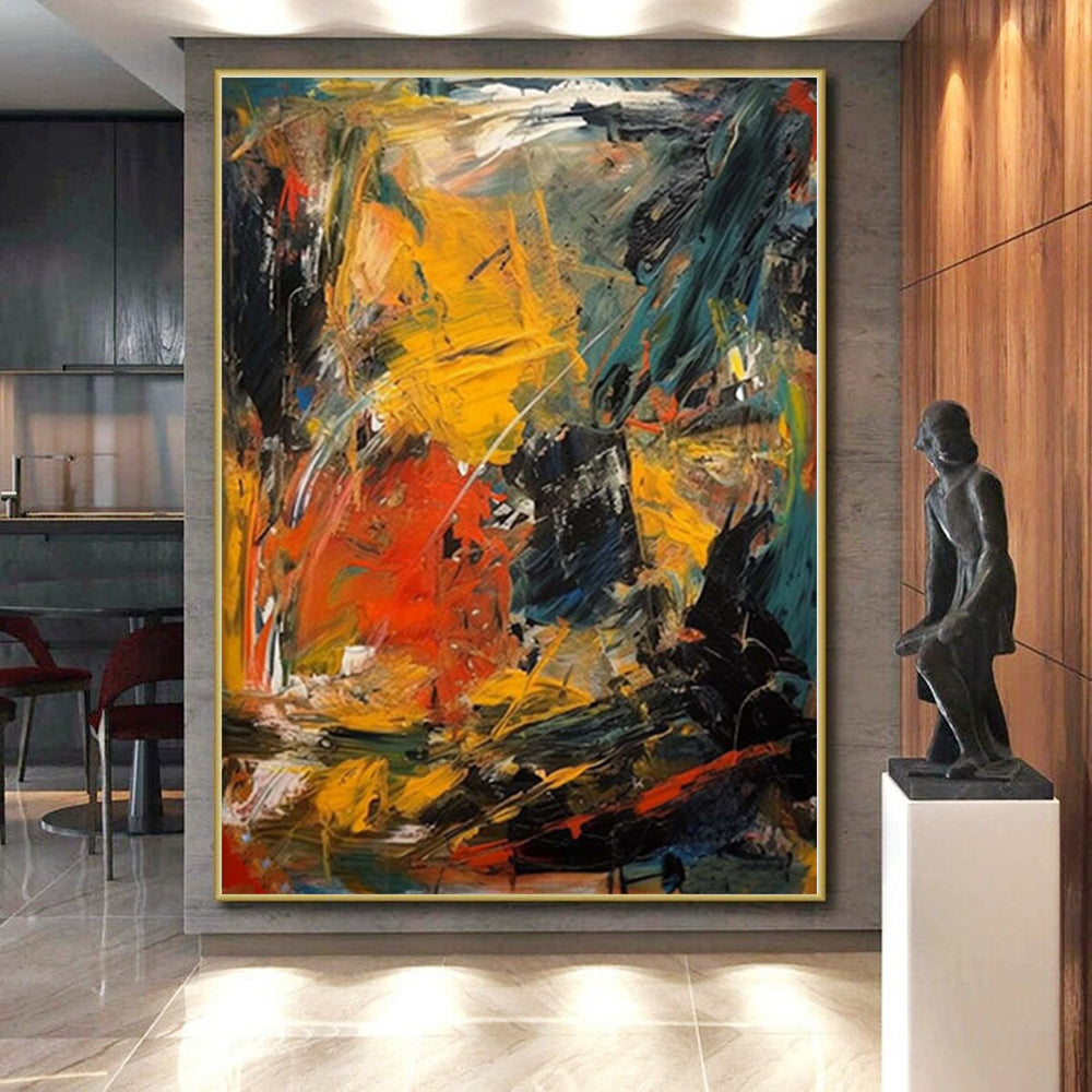 “Dynamic Color Clash” Expressionistic Acrylic Art CT0240